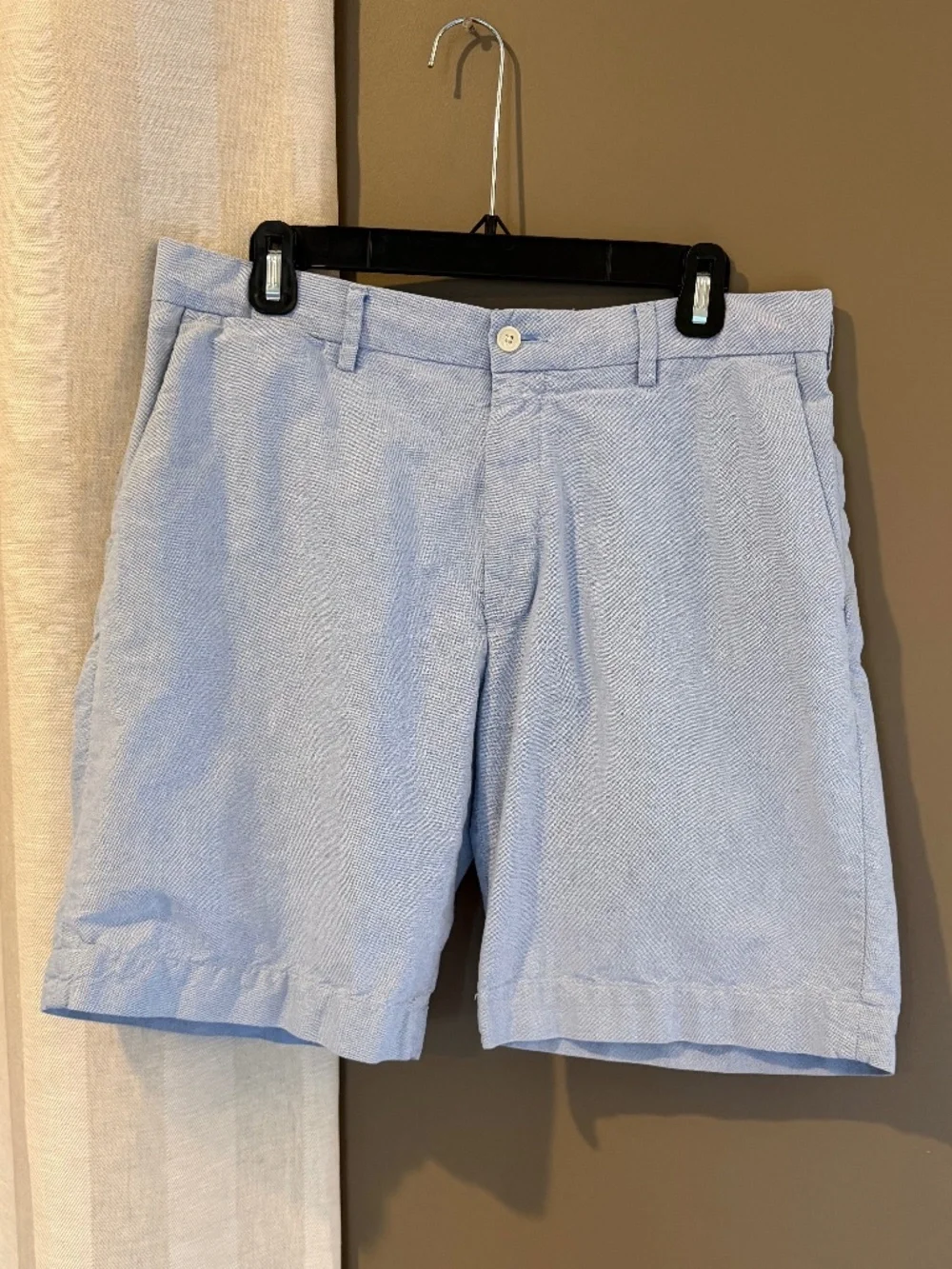 Polo Ralph Lauren Men's Casual Light Blue Cotton Shorts, Mid-Rise Size 32